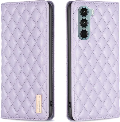 Produktbild von Motorola Edge S30 Hülle, Elegant Bookstyle Flip Leder Kartenfächer Schutzhülle mit Ständer für Motorola Edge S30 / Moto G200 5G Lila
