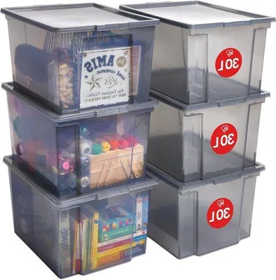 Immagine prodotto di Contenitori impilabili da 30 litri, colore grigio