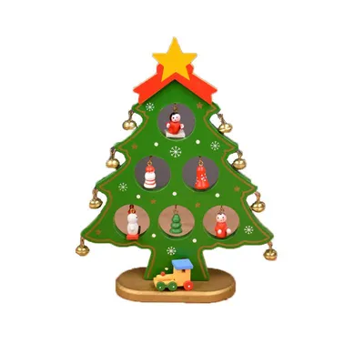 Produktbild von Heikoeco® Kleines Weihnachtsbaum-Ornament aus Holz, perfekte Weihnachten Deko, festliche Tischdeko, lustige Geschenke, kreative Weihnachtsdekoration,k