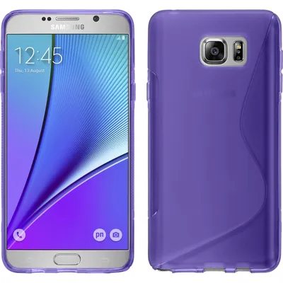 Produktbild von PhoneNatic Case kompatibel mit Samsung Galaxy Note 5 - lila Silikon Hülle S-Style + 2 Schutzfolien