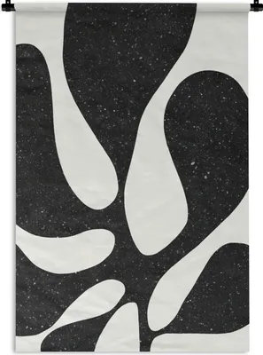 Produktbild von MuchoWow® Wandteppich Wandbehang Pflanze - Schwarz - Minimalismus 120x180 cm Tapisserie Dekoration Wandtuch - Schlafzimmer - Dekorationen für das Haus