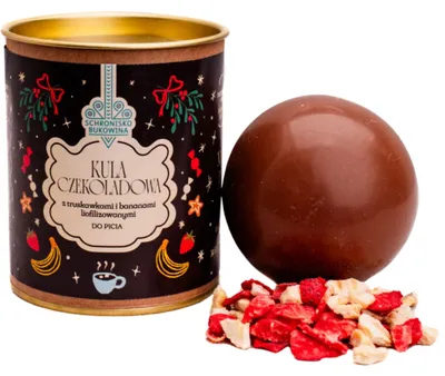 Produktbild von Schokoladenkugel mit Bananen und Erdbeeren 45g - Schronisko Bukowina