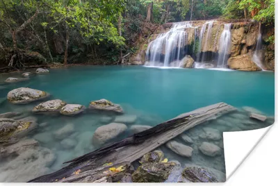 Produktbild von MuchoWow® Poster Wasserfälle im thailändischen Erawan-Nationalpark 90x60 cm - Schlafzimmer