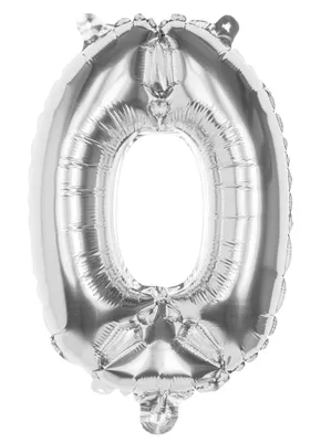 Image de Ballon en plastique argenté 36 cm chiffre 0