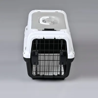 Image de RHRQuality Panier de voyage - 50 x 50 x 35 cm - Panier de voyage en plastique - Pour chats - Noir