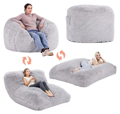 Produktbild von Sitzsackbank - Sitzsack - Pouf - Loungesessel - Schlafessel - Verstellbar - Memory-Schaum-Polsterung - Abnehmbarer, waschbarer Bezug