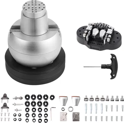 Produktbild von SucceBuy Ball Vise: 5" Gravier-Einstellwerkzeug mit 360°-Drehung. 69 PCS-Aufsätze für Edelstein-Einlegearbeiten und Kleingravuren. Standardblock für die professionelle Schmuckherstellung