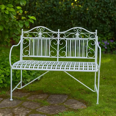 Produktbild von Gartenbank Creme Metallbank Celia