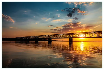 Produktbild von Wallario Küchenrückwand aus Glas, Größe: 90 x 60 cm, Motiv: Brücke bei Sonnenuntergang | Spritzschutz | abwischbar | pflegeleicht | in