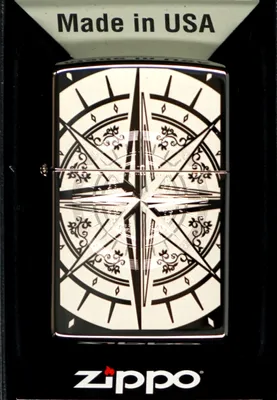 Obrázok produktu pre Zapa?ova? Zippo PL Compass 60001008 chróm s motívom Compass vetruodolný mosadz 1 x 3,5 x 5,5 cm