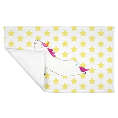 Produktbild von Mr. & Mrs. Panda Flauschtuch Einhorn Yoga - Weiß - Geschenk, Handtuch 50x100, kleines, gesichtstuch, Unicorn, Einhörner, Sport, Süß, gesichtshandtuch, Lustig