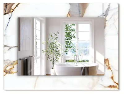 Produktbild von Marmor mit Adern – Rechteckiger Spiegel mit Druck 80x60 cm – Modern - Dekorativ für die Wand