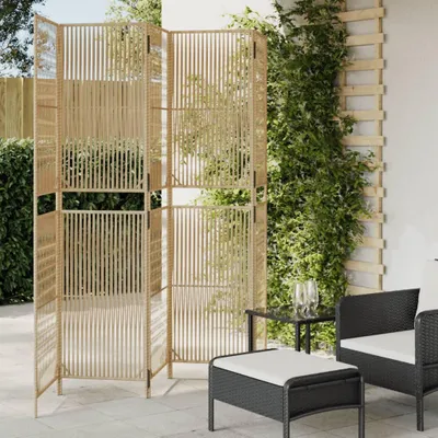 Obrázek produktu pro Dělicí stěna 6 panelů polyratan béžová Řádkové tkaní / 245 x 200 cm