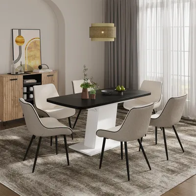 Obrázek produktu pro Jídelní stůl Vicco Fenaro Černá/bílá 120 x 80 cm rozšiřitelný, Model 56600