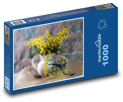 Obrázek produktu pro Puzzle 1000 Kytice a Srdce ve Váze - martinpuzzle