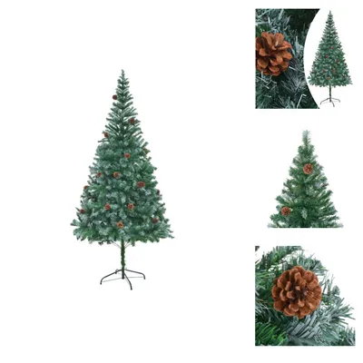 Image de vidaXL Sapin de Noël artificiel avec pommes de pin 210 cm - Sapins de Noël