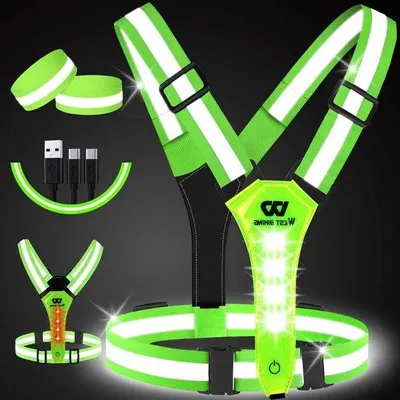 Produktbild von Reflektierendes Sicherheitsvest mit USB-Ladefunktion, elastisch, für Fahrrad, Laufsport, Erwachsene und Kinder