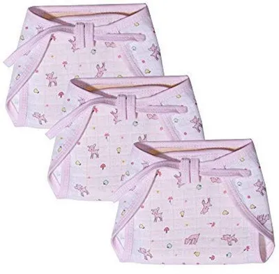 Productafbeelding van Premium Katoenen Luiers voor Pasgeborenen (Set van 3, Roze)
