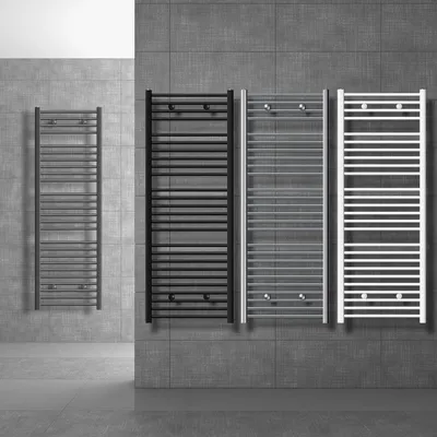 Obrázek produktu pro Koupelnový radiátor - 500 x 1200 mm - Bílý - Rovný s bočním připojením - Pro ručníky