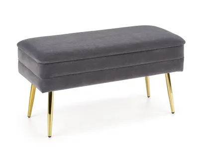 Immagine prodotto di Halmar Panca imbottita con contenitore Velva - grigio scuro / oro