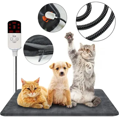 Produktbild von Haustier Heizkissen, Elektrische Heizdecke für Hunde und Katzen, 9 Temperaturstufen (35–60 ℃), Heizmatte, Waschbare Bezüge