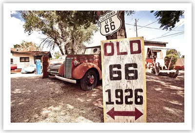 Produktbild von Poster - Poster ohne Rahmen - Straße alt 66 USA - 91,5x61 cm - Wand Bild - Wanddeko - Wandbilder - Kunstposter - Wandposter - Bilder - Kunstdruck - Wanddekoration - Wandbild - P2XAA91x61-3562