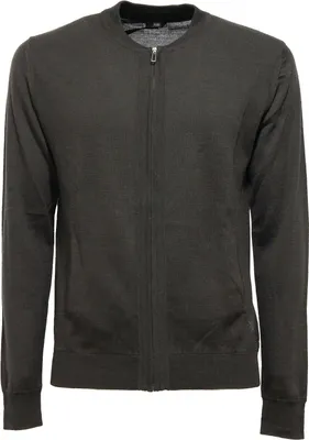 Produktbild von 8587K maglione uomo HOSIO green wool sweater full zip man