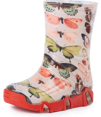 Produktbild von Ladeheid Kinder Mädchen Jungen Gummistiefel Gefüttert SwkBW (Schmetterling, 31/32)