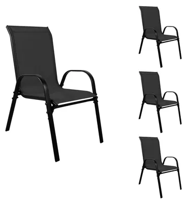 Obrázek produktu pro Skládací zahradní židle z černého kovu