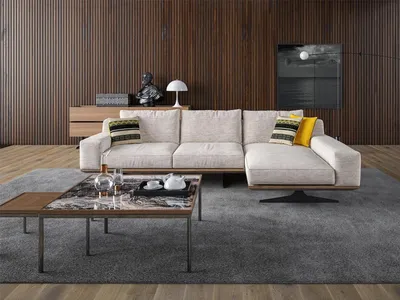 Produktbild von Designer Luxus Textil Polstersofa L-Form Wohnzimmer 2x Couchtisch Einrichtung