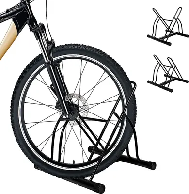 Zdjęcie produktu dla COSTWAY Stojak rowerowy na 2 rowery U-frame parker, stojak rowerowy, stojak podłogowy, stojak wielokrotny, uchwyt rowerowy czarny