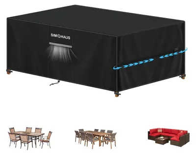 Obrázek produktu pro Ochranný kryt na zahradní nábytek, vodotěsný, materiál 420D Oxford, ochrana proti UV záření, rozměry 220x120x75 cm, barva černá