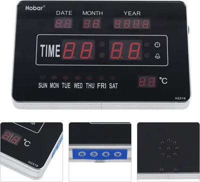 Obrázek produktu pro Nástěnné hodiny Digitální hodiny LED Digitální hodiny s datem Teplota Kalendář Stolní hodiny Obývací pokoj Hodiny 250 * 160 * 30 mm