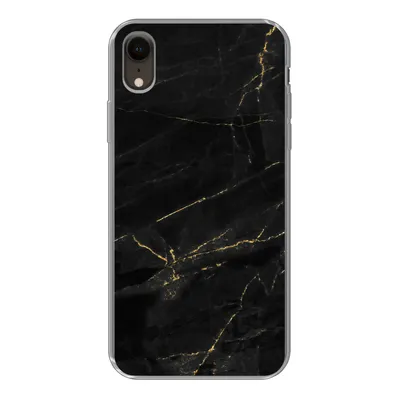 Produktbild von MuchoWow® Handyhülle Schutzhülle Hülle für iPhone XR Marmor - Schwarz - Gold - Chic - Marmoroptik - Design Silikon Softcase Handy Hülle - Schutzdeckel