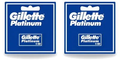 Imagen del producto de 2 hojas de afeitar Gillette Platinum de doble filo – Extra afiladas – Paquete económico – 2 unidades