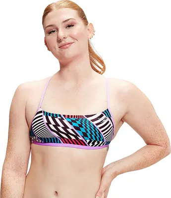 Zdjęcie produktu dla Top do kostiumu kąpielowego Speedo, model "Allover Digital Cross Back", krótki, wielokolorowy, rozmiar UK 34, damski, wielokolorowy, rozmiar UK 34