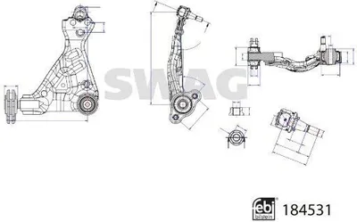 Produktbild von SWAG 33 10 9424 Querlenker Vorne Rechts passend für MERCEDES-BENZ V-Klasse (W447)