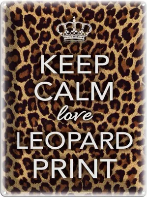 Produktbild von vianmo Blechschild 40x30 cm Keep Calm love leopard print