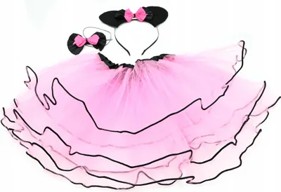 Produktbild von Maus Kostüm Kinder Mädchen Rosa Tüllrock Haarreif Fliege Karneval Fasching Set 100-130cm