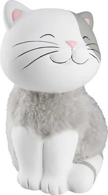 Immagine prodotto di Gilde Figur, Katze, "Mietze", Keramik, creme, grau, weiß, VE 6, 2 Stück wie abgebildet,, L. 6 cm, B. 8 cm, H. 10 cm 32719