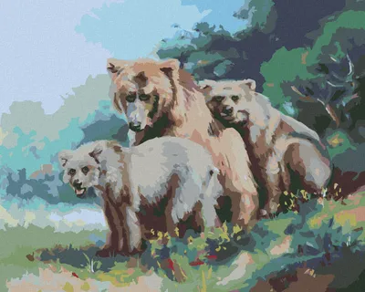 Produktbild von Zuty - Malen nach Zahlen - BÄRENFAMILIE (D. RUSTY RUST), 40x50 cm, ohne Keilrahmen