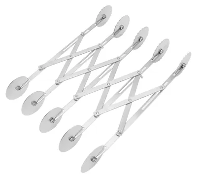 Image de Emporte-pièce à 5 roues - Acier inoxydable - Réglable - Découpe précise - Outil de pâtisserie - Coupe-pizza