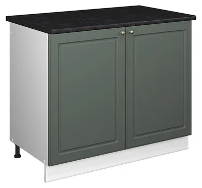 Immagine prodotto di Mobile lavello cucina Vicco Fame-Line Verde-oro rustico/Bianco 100 cm, PL Antracite, Model 61911