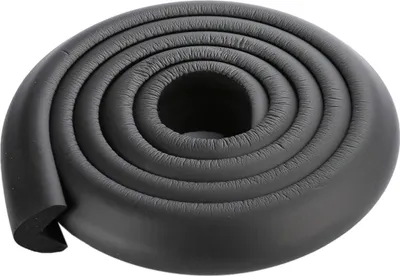 Image de 2M Table de sécurité bébé épaissie en forme de L Protection d'angle de bord Coussin de protection Bandes de choc anti-collision, noir