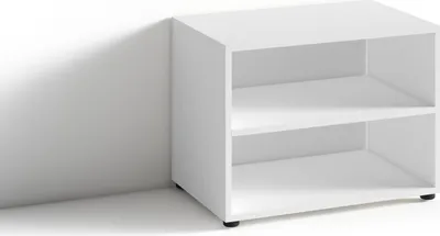 Obrázek produktu pro byLIVING Victoria TV stolek, TV deska šířka 60 cm, se 2 otevřenými přihrádkami, nízká deska v bílé barvě