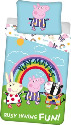 Productafbeelding van Peppa Pig Dekbedovertrek Busy Glow in the Dark 140 x 200 cm
