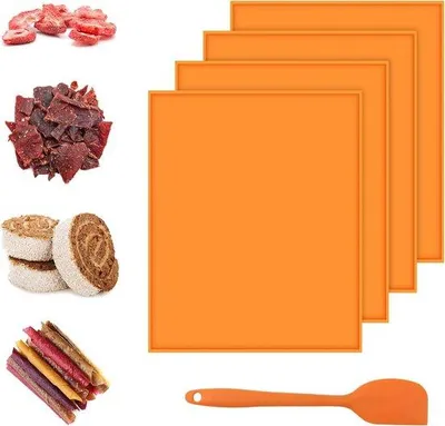 Obrázek produktu pro Silikonové sušící podložky s nepřilnavou hranou pro sušičky potravin – balení po čtyřech kusech