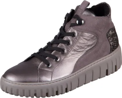 A single women's high-top sneaker is shown against a white background.