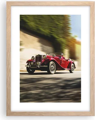 Produktbild von Gerahmtes Poster - Rahmen in heller Eiche - Mg Rot Auto - 30x40 cm - Wand Bild - Wanddeko - Wandbilder - Kunstposter - Wandposter - Bilderrahmen - Bilder - Kunstdruck - Wandbild - P2NPA30x40-4364