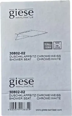 Produktbild von Komfortabler Duschklappsitz zur Wandmontage, platzsparend und stabil, weiß